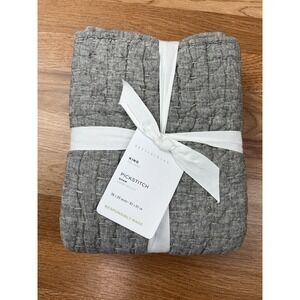 Pottery Barn Pickstitch King Size Pillow Sham in Light‎ Gray NEW